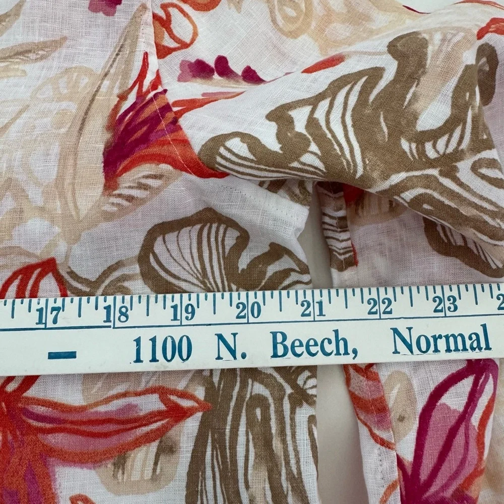 NWOT Chico’s Linen Floral Blouse 1.5 US 10 Multicolor Button Up Shirt Summer - Picture 6 of 10